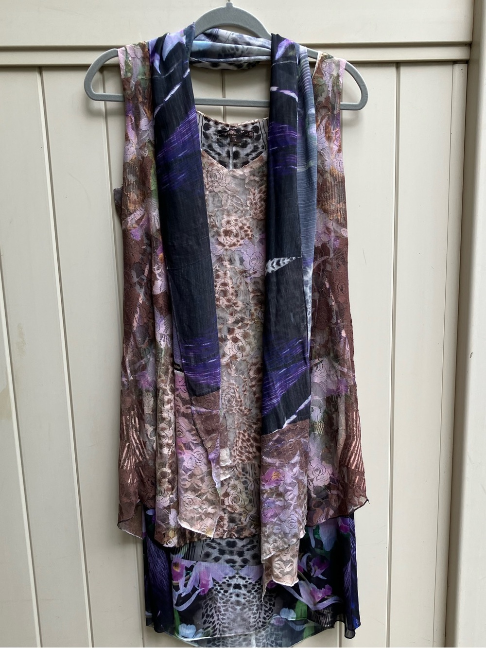 Animal floral whimsigoth sleeveless midi dress tiers y2k dark fairy forest scarf